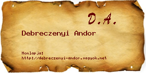 Debreczenyi Andor névjegykártya